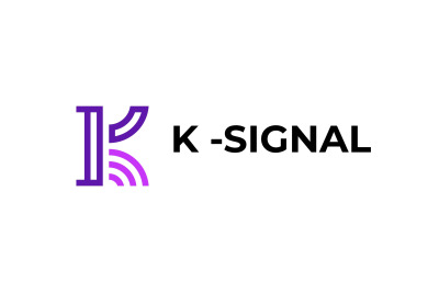 letter k signal vector template logo design