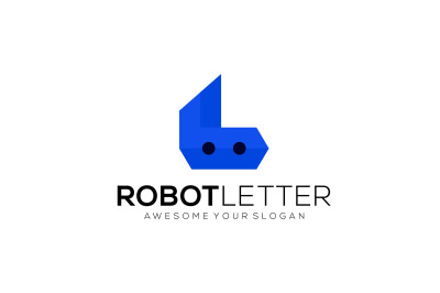 letter L robot vector template logo design