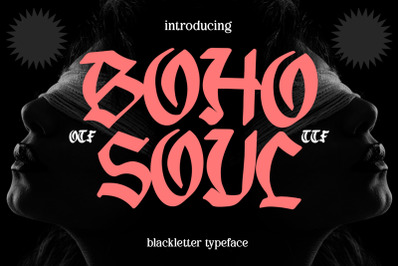 Boho Soul Font, Blackletter Font, Gothic Style, OTF, TTF, SVG, Cricut