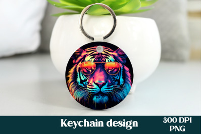 Rainbow tiger keychain sublimation bundle | Animal keychain