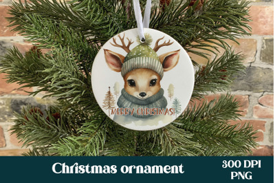 Cute baby deer Christmas ornament bundle sublimation