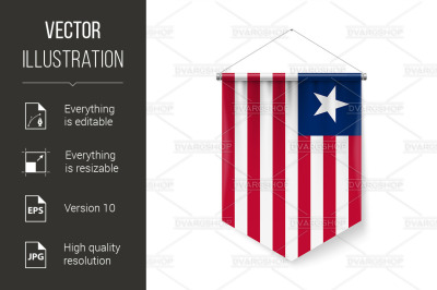 Pennant Flag Icon of Liberia