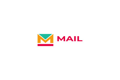 letter m mail logo vector template logo design