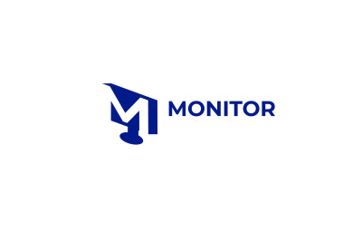 letter m monitor vector template logo design