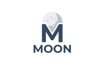 letter m moon vector template logo design