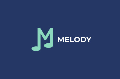 letter m music vector template logo design