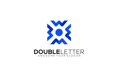 letter m or w vector template logo design