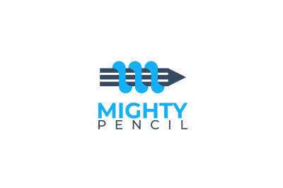 letter m pencil vector template logo design