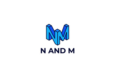 letter n and m vector template logo design