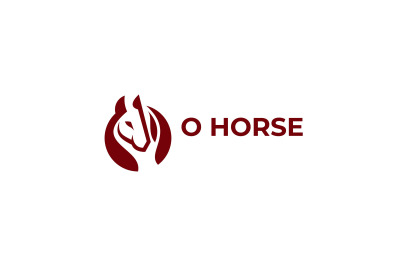 letter o horse vector template logo design