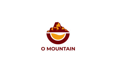 letter o mountain vector template logo design