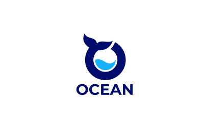 letter o ocean vector template logo design