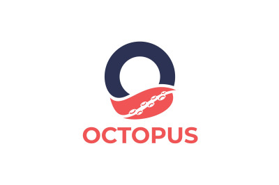 letter o octopus vector template logo design