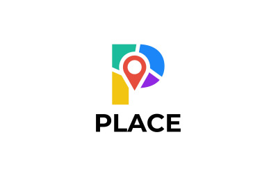 letter p location vector template logo design