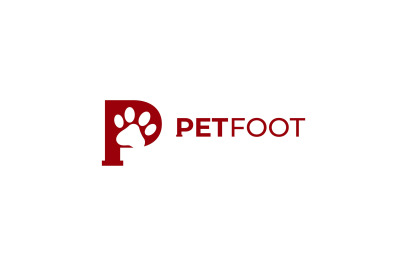 letter p petfoot vector template logo design