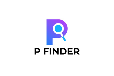 letter p search vector template logo design