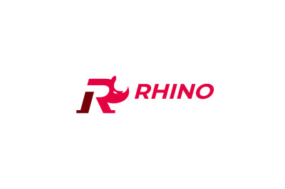 letter r rhino vector template logo design