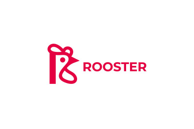 letter r rooster vector template logo design