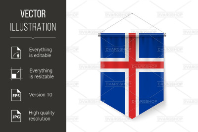 Pennant Flag Icon of Iceland