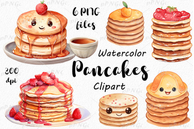 Watercolor Pancakes Clipart