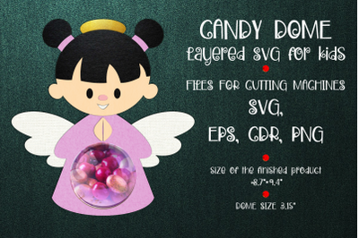 Angel Girl | Christmas Candy Dome | Christmas Ornament | Paper Craft T