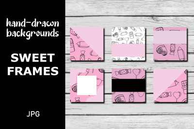 6 Sweet Frame Valentines Card Holiday Background
