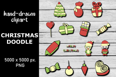 Christmas Doodle Clipart Illustrations PNG