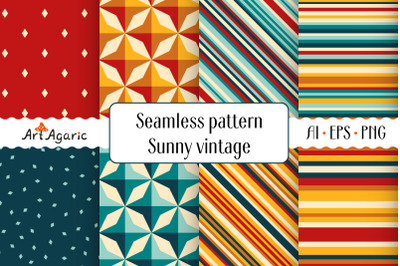 Set of seamless patterns &quot;Sunny vintage&quot;
