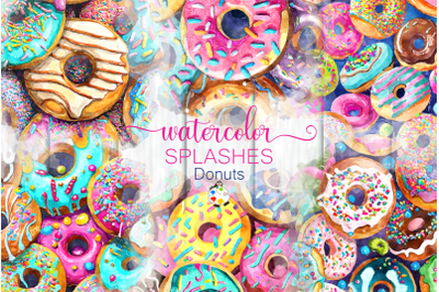 Donut Splashes - Watercolor Background Designs