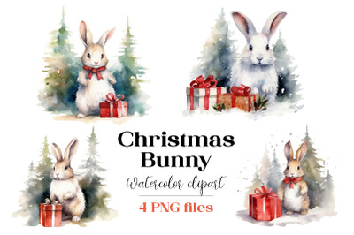 Christmas Bunny Sublimation Design PNG