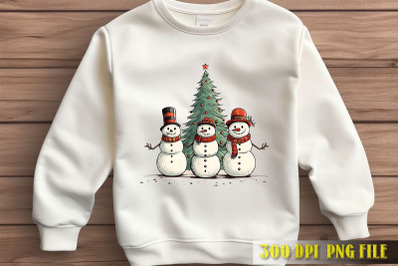 Snowman Trio Winter Graphic