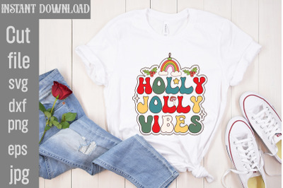 Holly Jolly Vibes&2C;Retro Christmas Bundle&2C; Christmas Sublimation Bundle