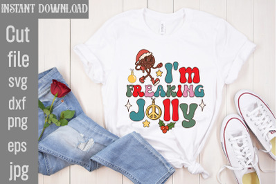 I&amp;&23;039;m Freaking Jolly&2C;Retro Christmas Bundle&2C; Christmas Sublimation Bundl