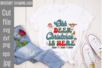 Ohh Deer Christmas Is Here&2C;Retro Christmas Bundle&2C; Christmas Sublimati