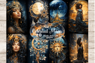 Celestial Moon Junk Journal Pages | Astronomy Printable