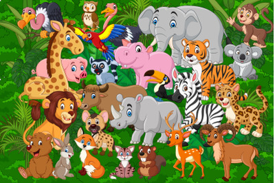 Set of Twenty Six Animals in the Jungle