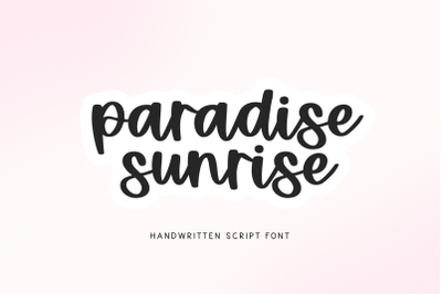Paradise Sunrise - Cute Script Font