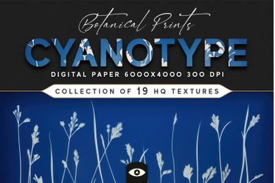 Botanical Cyanotype Prints Texture Pack