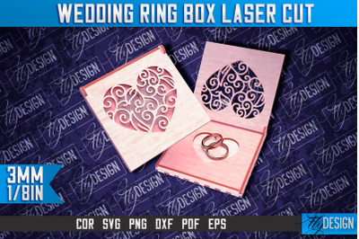 Wedding Ring Box Laser Cut | Jewelry Box Laser Cut SVG Design