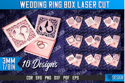 Wedding Ring Box Laser Cut | Jewelry Box Laser Cut SVG Design