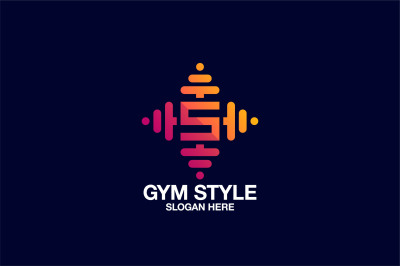 letter s dumbbell vector template logo design