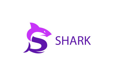 letter s shark vector template logo design