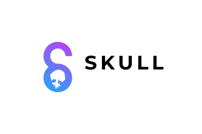 letter s skull vector template logo design