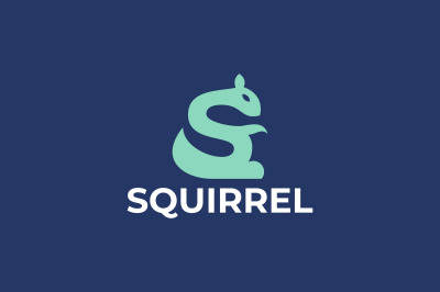 letter s squirrel vector template logo design