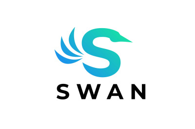 letter s swan vector template logo design