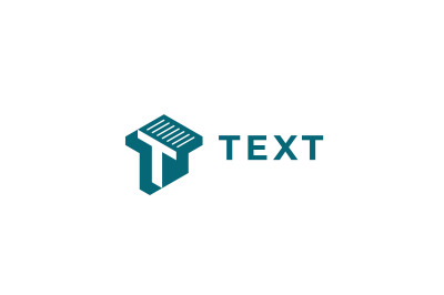 letter t 3d vector template logo design