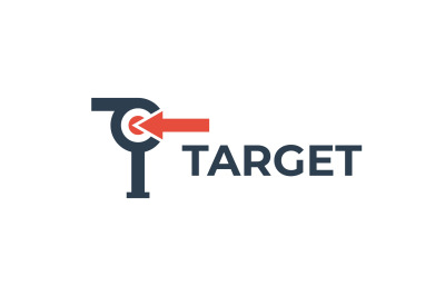 letter t target vector template logo design