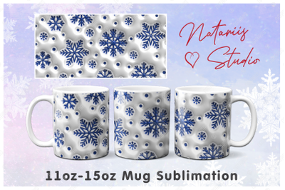 Trendy 3D Inflated Puffy Christmas Pattern - 11oz / 15oz Mug