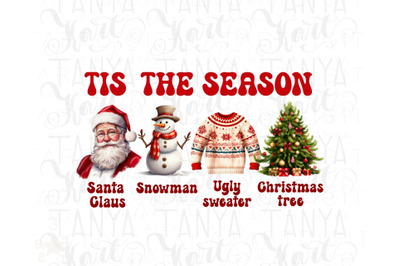 Tis The Season Png, Christmas Digital Image, Santa Claus, Christmas Tr