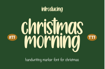 Christmas Morning Font, Script Font, Lettering Style, OTF, TTF, SVG